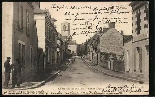 AK Le Mesle-sur-Sarthe, Rue de l`Eglise