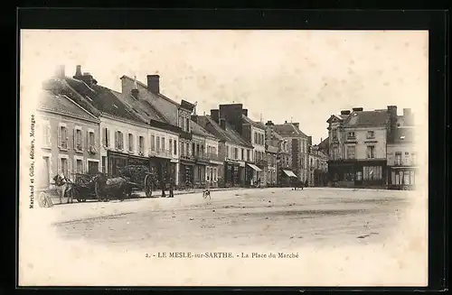 AK Le Mesle-sur-Sarthe, La Place du Marché