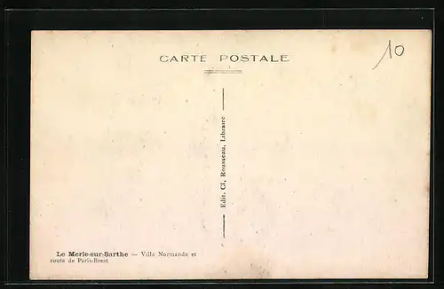 AK Le Mesle-sur-Sarthe, Villa Normande et route de Paris-Brest