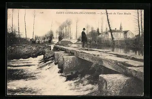 AK Saint-Germain-du-Corbeis, La Cascade du Vieux Moulin