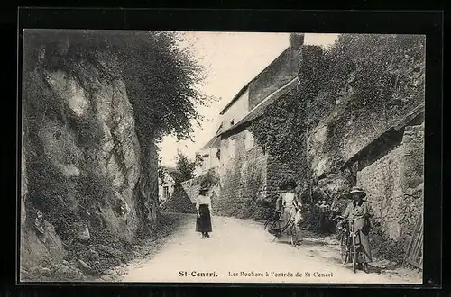 AK Saint-Céneri, Les Rochers à l`entrée de Saint-Céneri