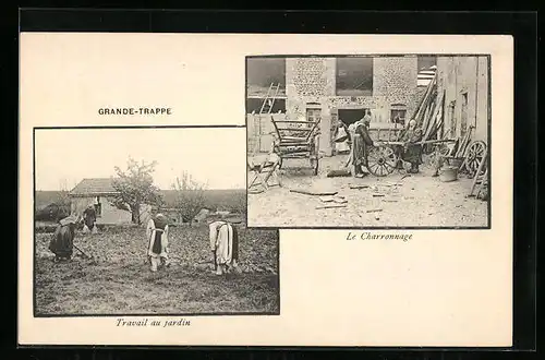 AK Grande-Trappe, Le Charronnage, Travail au jardin