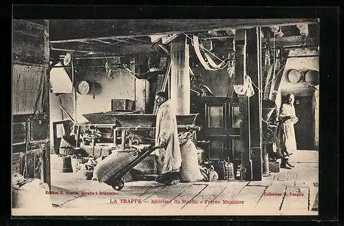 AK La Trappe, Intérieur du Moulin, Frères Meuniers