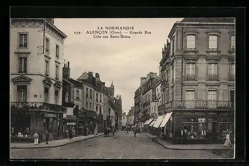 AK Alencon, Grande Rue, Coté rue Saint-Blaise