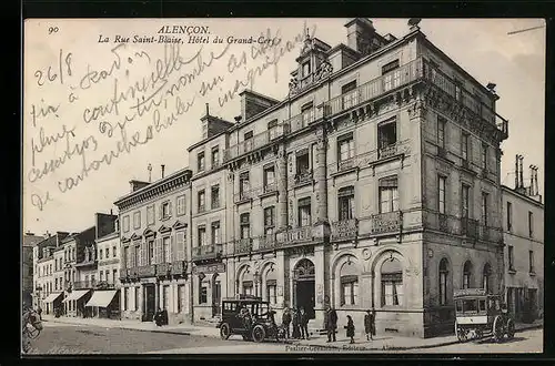 AK Alencon, La Rue Saint-Blaise, Hotel du Grand-Cerf