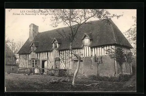 AK Les Champeaux, Ferme du Ronceray, Maison natale de Charlotte Corday