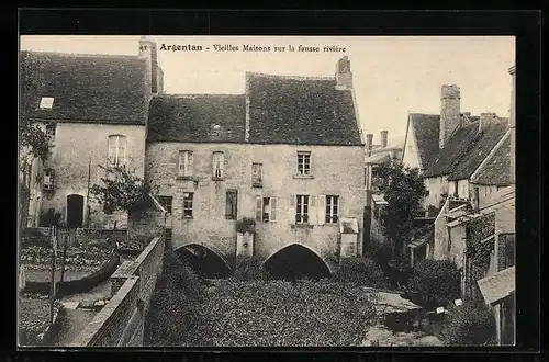 AK Argentan, Vieilles Maisons sur la fausse rivière