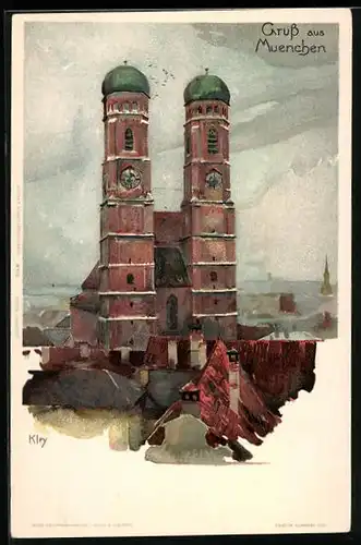 Künstler-AK Heinrich Kley: München, Frauenkirche