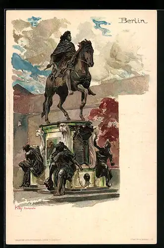 Künstler-AK Heinrich Kley: Berlin, Reiterstandbild