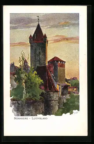 Künstler-AK Heinrich Kley: Nürnberg, Luginsland