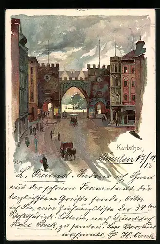 Künstler-AK Heinrich Kley: München, Karlsthor