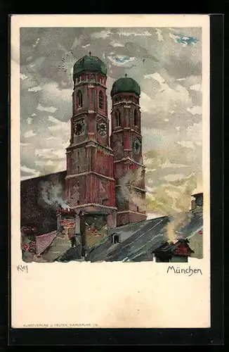 Künstler-AK Heinrich Kley: München, Frauenkirche