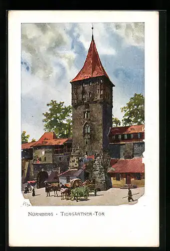 Künstler-AK Heinrich Kley: Nürnberg, Tiergärtner-Tor