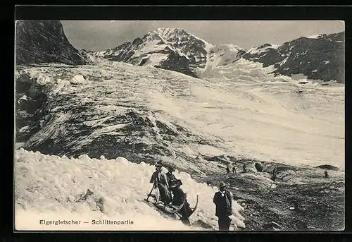AK Schlittenpartie am Eigergletscher