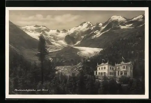 AK Morteratschgletscher mit Hotel