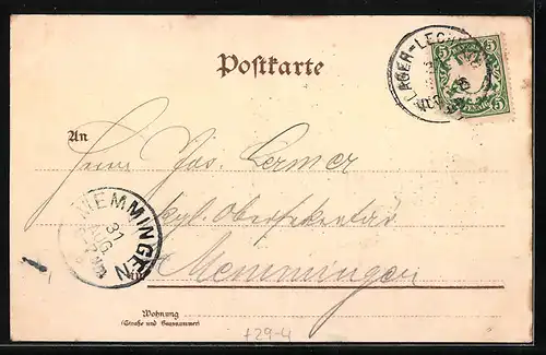 Holzbrand-Imitations-AK Augsburg, Stadt-Theater