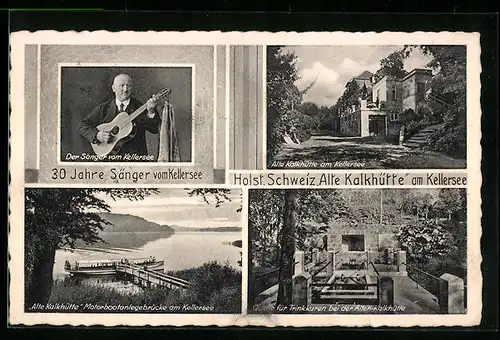 AK Eutin, Gasthaus Alte Kalkhütte am Kellersee, Inh. C. Piehl, Der Sänger vom Kellersee