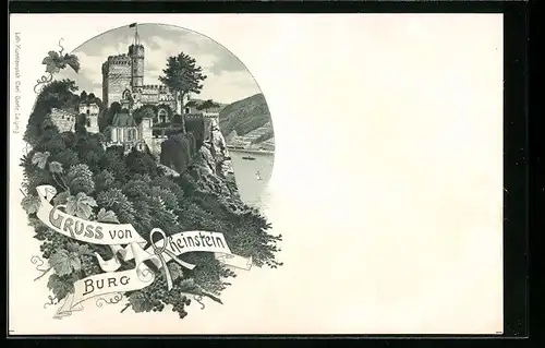 AK Rheinstein, Gruss von der Burg Rheinstein