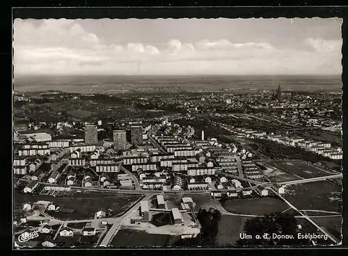 AK Ulm a. d. Donau, Eselsberg aus der Vogelschau