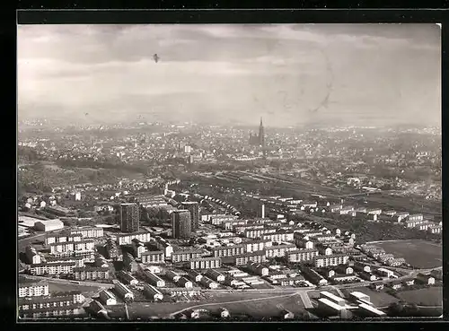 AK Ulm /Donau, Eselsberg vom Flugzeug aus