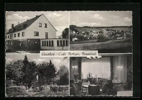 AK Rennerod /Oberwesterwald, Gasthof-Café Röttger, Ortsansicht