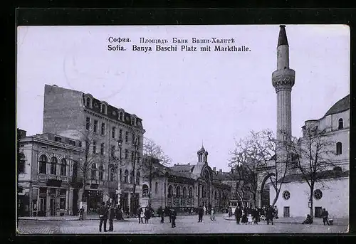 AK Sofia, Banya Baschi Platz mit Markthalle