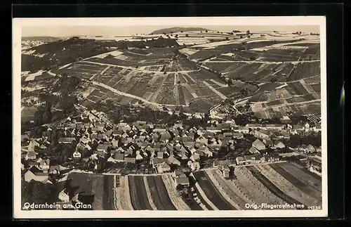 AK Odernheim am Glan, Ortsansicht vom Flugzeug aus