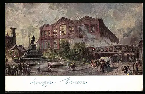 Künstler-AK Essen, Fried. Krupp AG., Gussstahlfabrik, VIII. Mechanische Werkstatt