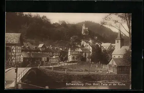 AK Schwarzburg /Thür. Wald, Partie an der Kirche