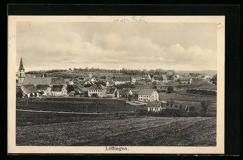 AK Löffingen, Ortsansicht aus der Vogelschau