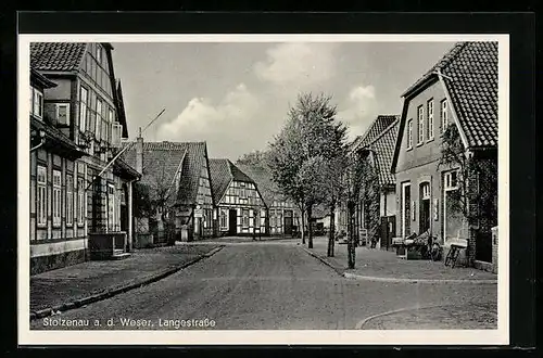 AK Stolzenau a. d. Weser, Blick in die Langestrasse