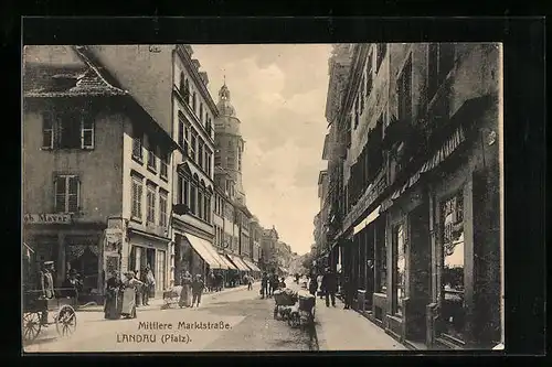 AK Landau /Pfalz, Blick in die Mittlere Marktstrasse