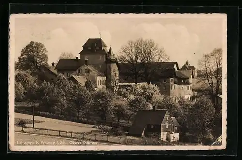 AK Langenau b. Freiberg i. Sa., Blick auf Oberes Rittergut