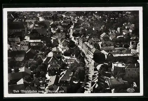 AK Bad Wörishofen, Generalansicht der Stadt vom Flugzeug aus