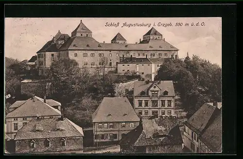 AK Augustusburg i. Erzgeb., Blick auf das Schloss