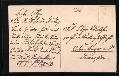 AK Augustusburg i. Erzgeb., Blick von der Stadt auf das Schloss