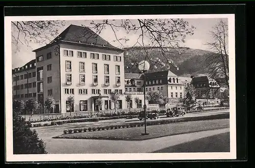 AK Oberschlema, das Kurhotel und das Kurhaus