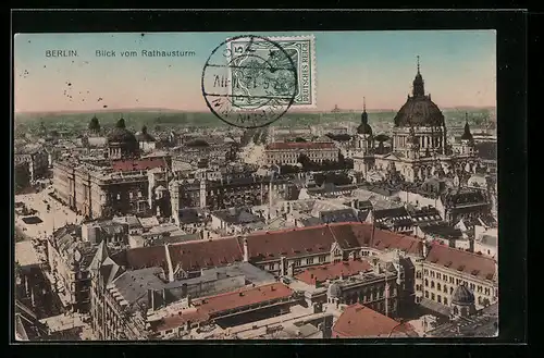 AK Berlin, Blick vom Rathausturm auf die Stadt