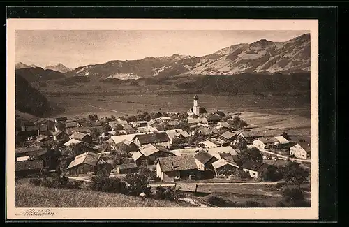 AK Altstädten, Blick auf die Stadt und die Kirche