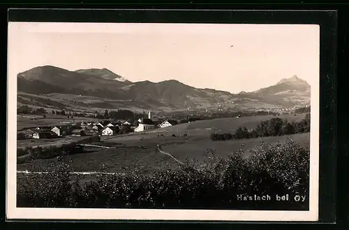 AK Haslach bei Oy, Blick zur Kirche im Ort