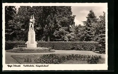 AK Marktredwitz, Parkansicht mit dem Kriegerdenkmal