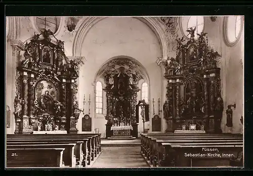 AK Füssen am Lech, Altar in der Sebastian Kirche