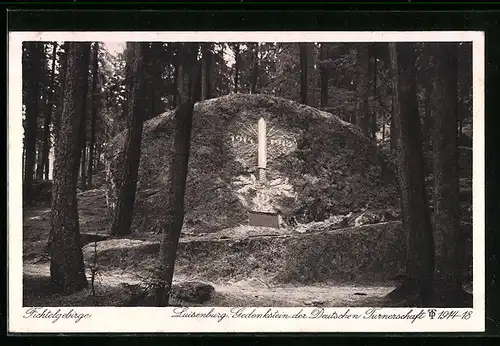 AK Luisenburg im Fichtelgebirge, der Gedenkstein der Deutschen Turnerschaft 1914-1918