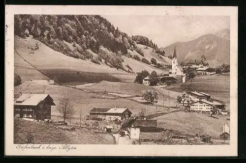 AK Tiefenbach im bayr. Allgäu, Blick auf die Häuser und die Kapelle