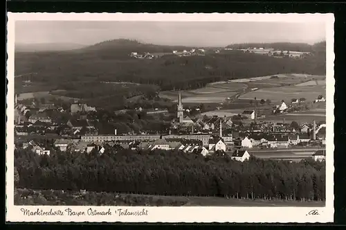 AK Marktredwitz in der bayr. Ostmark, Teilansicht mit Blick zur Kirche