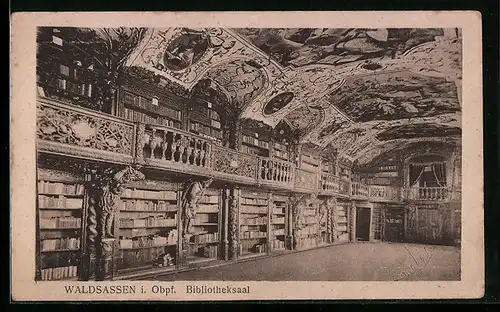 AK Waldsassen i. Obpf., im Bibliotheksaal