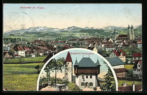 AK Kempten im Allgäu, Stadttotale, Burghalde Restauration