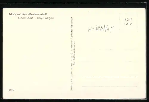 AK Oberstdorf im bayr. Allgäu, Badegäste in der Moorwasser Badeanstalt