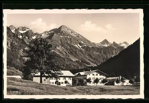 AK Birgsau bei Oberstdorf im bayr. Allgäu, Gasthof mit Gebirgsblick