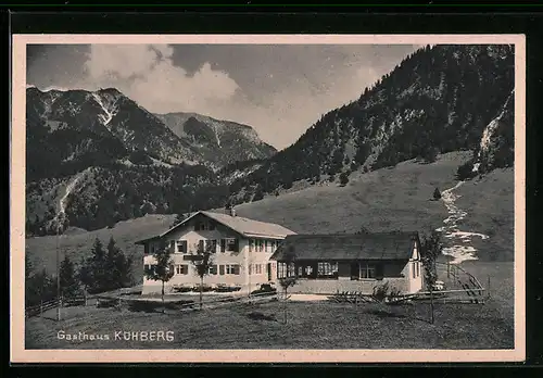 AK Oberstdorf im bayr. Allgäu, am Gasthaus Kühberg